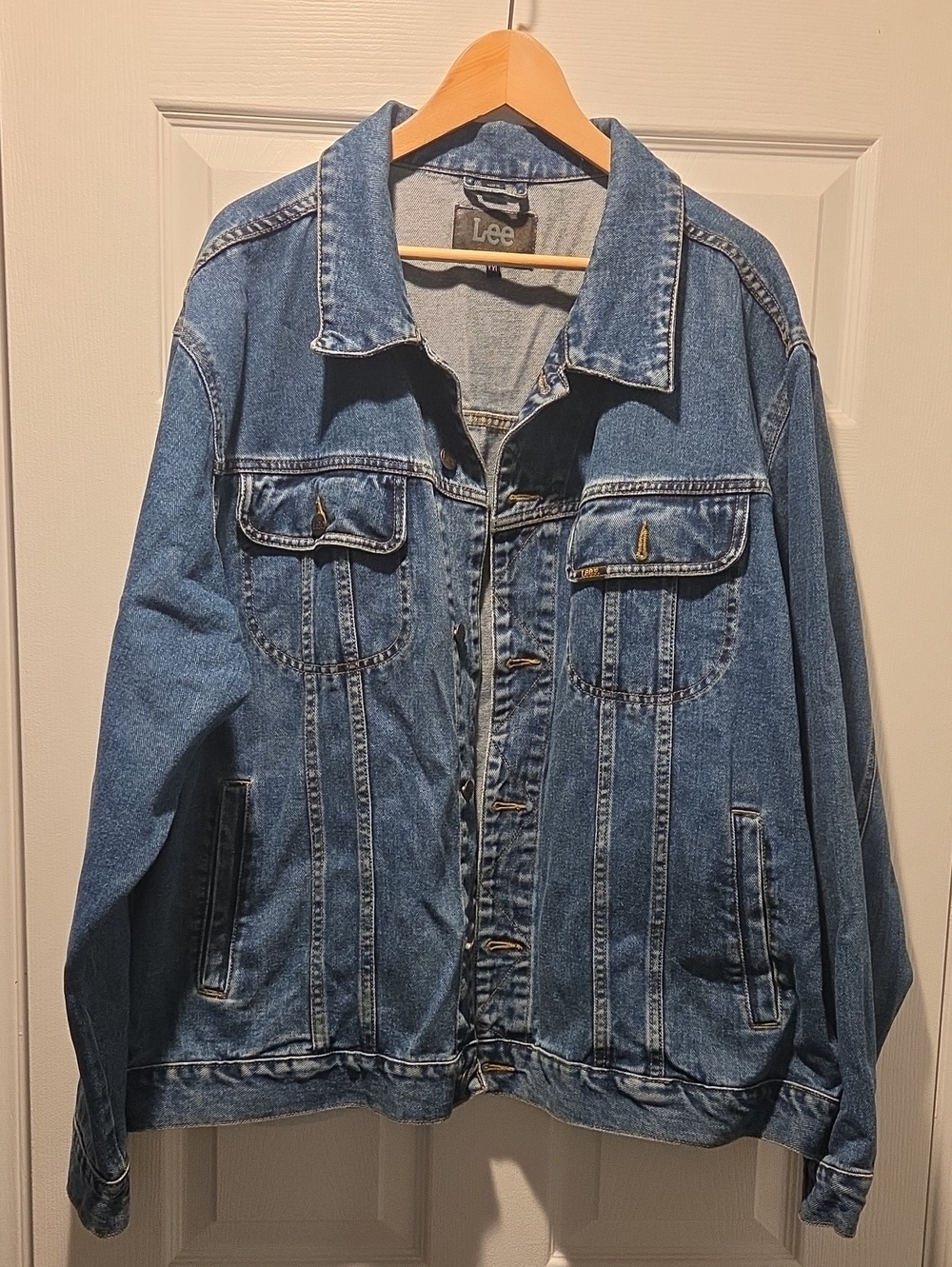 Lee Men’s Classic Trucker Denim Jacket Blue Size XXL